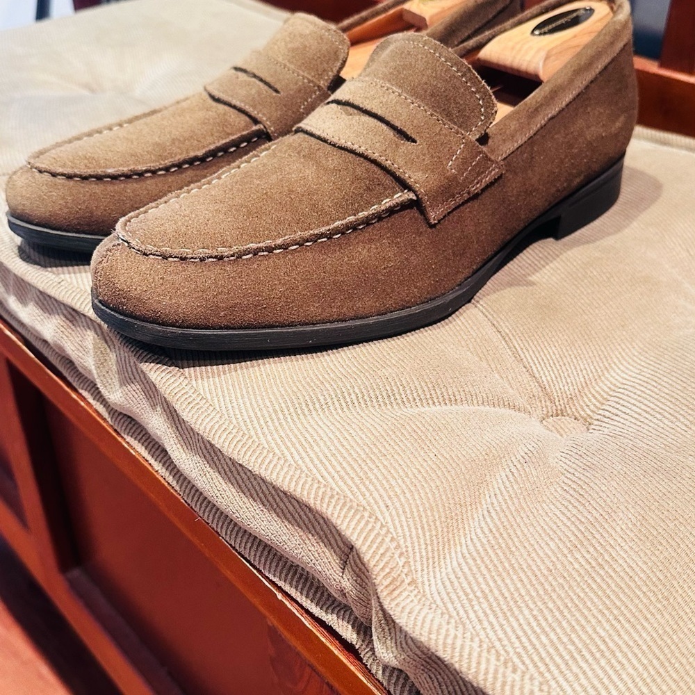 Geox Respira Suede Penny Loafers. - Picture 4 of 15